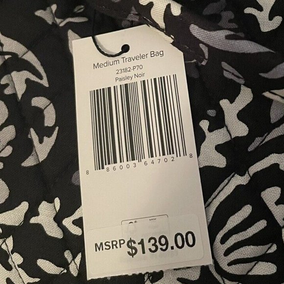 Vera Bradley Medium Traveler Bag in Paisley Noir - Picture 4 of 9